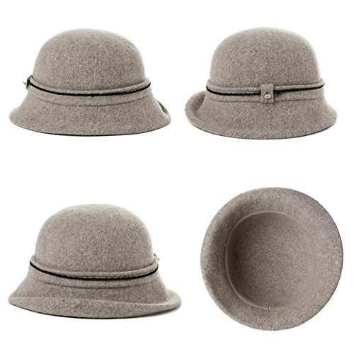 Winter Bucket Cloche Hat for Women Wool Felt 1930s Vintage Fedora Bowler Church Derby Party New 2020 Ladies Camel - Image 5