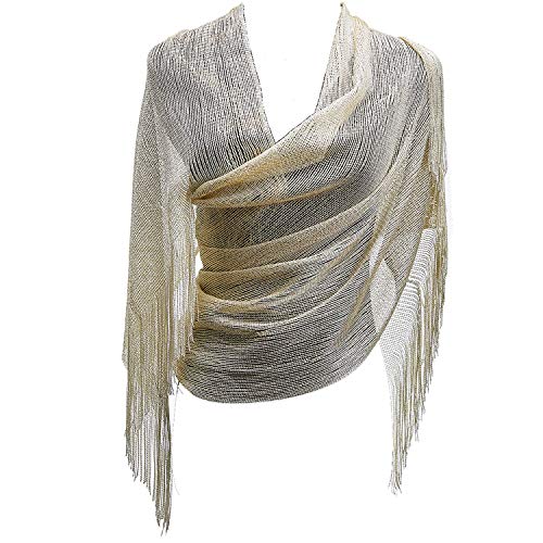 1920s Gatsby Weddings Evening Scarfs,Sheer Glitter Sparkle Piano Shawl Wrap