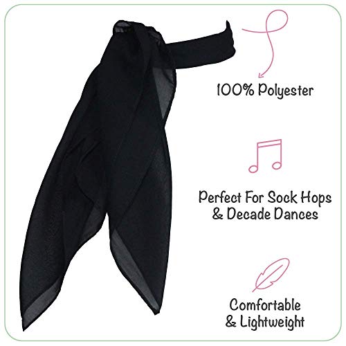 1950s Chiffon Scarf, Vintage Ascot, Retro Hair Tie for Women and Children - Image 6