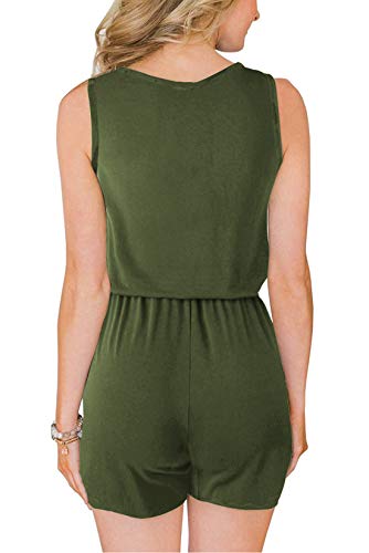 ANRABESS Women Sleeveless Rompers Button Down Short Pant Jumpsuits with Elastic Waist A220junlv-S 20 - Image 3