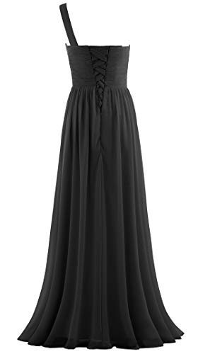 ANTS Women's Pleat Chiffon One Shoulder Bridesmaid Dresses Long Evening Gown - Image 3