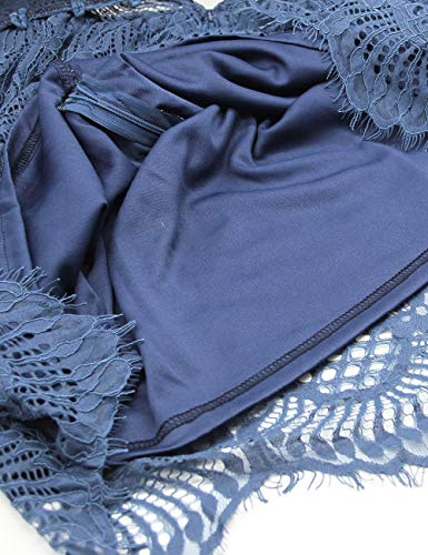 AOOKSMERY Women Summer V-Neck Spaghetti Straps Lace Backless Party Club Beach Mini Midi Dresses - Image 4