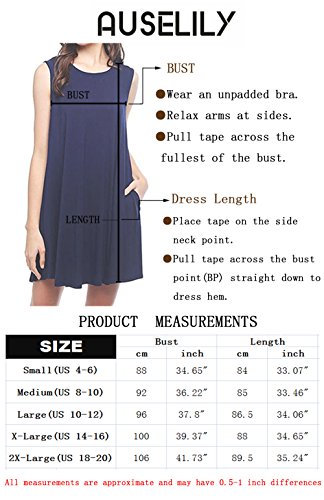 AUSELILY Women Summer Casual T Shirt Dresses Beach Cover up Plain Pleated Tank Dress - Image 5