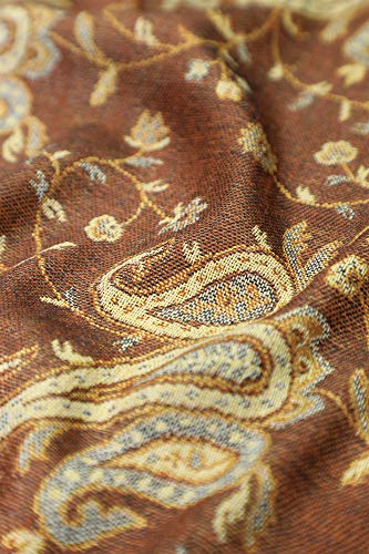 Achillea Soft Silky Reversible Paisley Pashmina Shawl Wrap Scarf w/Fringes - Image 8