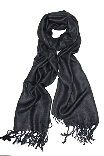 Achillea Sparkling Metallic Pashmina Shawl Wrap Scarf for Wedding Evening Dress