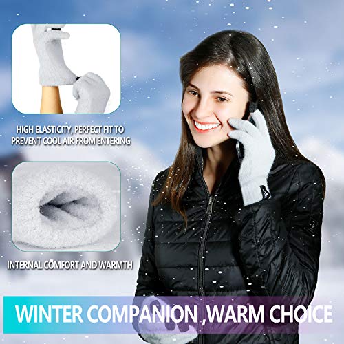 Achiou Winter Touchscreen Gloves Knit Warm Thick Thermal Soft Comfortable Wool Lining Elastic Cuff Texting for Women Men - Image 6
