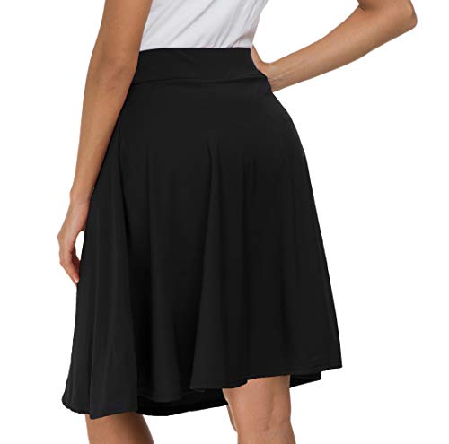 Afibi Womens Stretch Waist A-line Flared Skater Midi Skirt - Image 7
