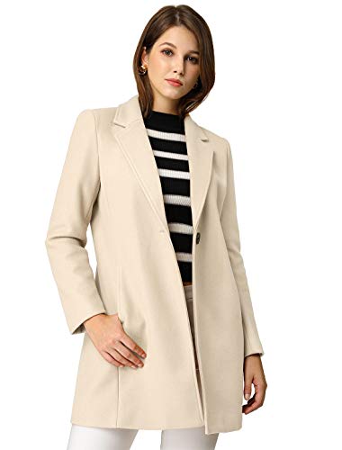 Allegra K Women's Classic Notched Lapel Long Sleeve Buttoned Long Coat - Image 4