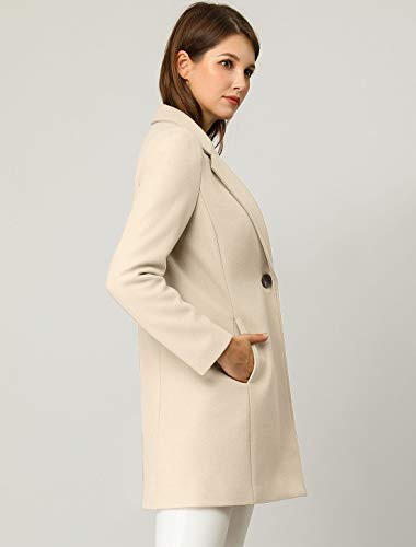 Allegra K Women's Classic Notched Lapel Long Sleeve Buttoned Long Coat - Image 5