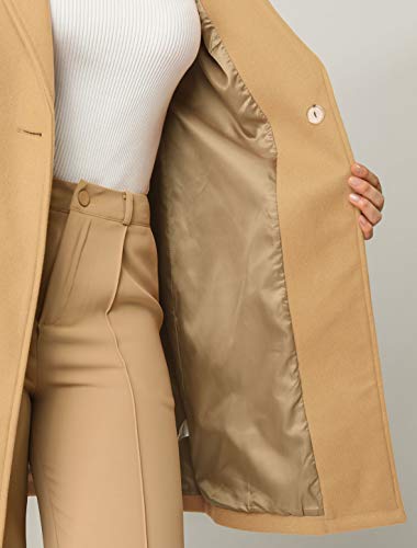 Allegra K Women's Mid-length Overcoat Collarless Minimalist Work Winter Long Coat - Image 7
