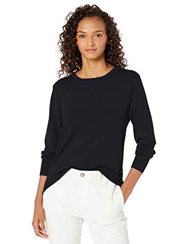 Daily Ritual Women's Fine Gauge Stretch Crewneck Pullover Sweater