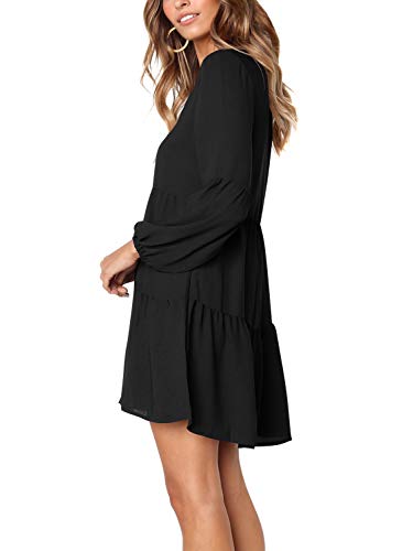 Amoretu Women Summer Tunic Dress V Neck Casual Loose Flowy Swing Shift Dresses - Image 5