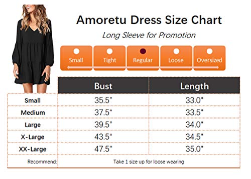 Amoretu Women Summer Tunic Dress V Neck Casual Loose Flowy Swing Shift Dresses - Image 8