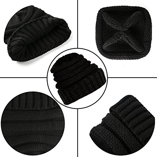 Aneco Winter Warm Knitted Scarf Beanie Hat and Gloves Set Men & Women's Soft Stretch Hat Scarf and Mitten Set - Image 4