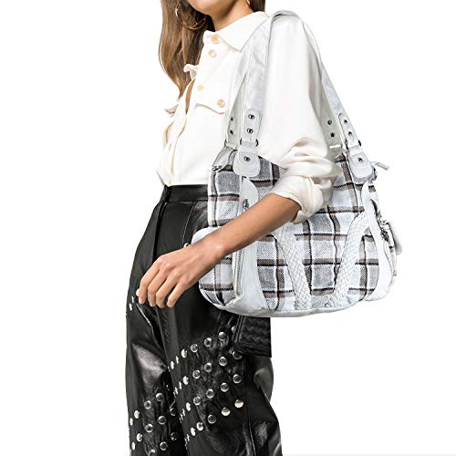 Purses and Handbags Women Fashion Tote Bag Shoulder Bags Top Handle Satchel Purses Washed Synthetic Leather Handbag - Image 7