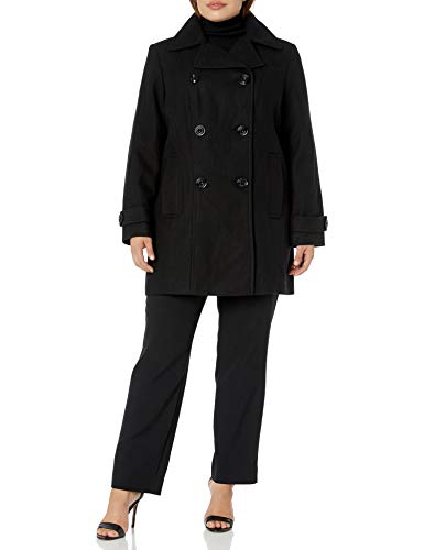 Anne Klein Women's Classic Double Breasted Coat Plus Size - Image 2