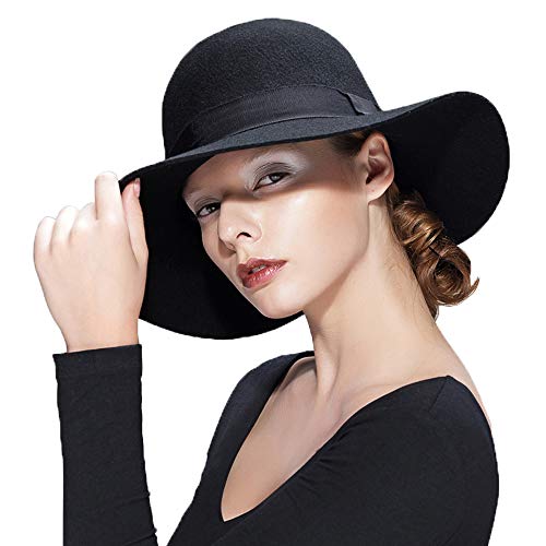 Anycosy Wool Floppy Hat for Women Wide Brim Felt Fedora Panama Hats - Image 5
