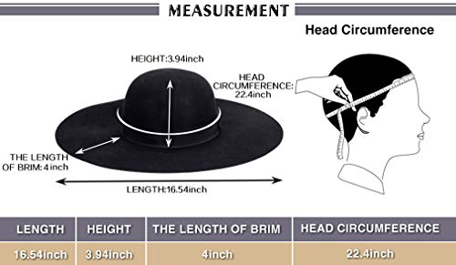 Anycosy Wool Floppy Hat for Women Wide Brim Felt Fedora Panama Hats - Image 8