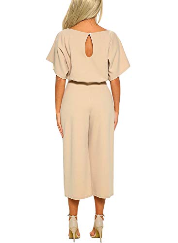ASYOLY Women Casual Long Pants Loose Wide Legs Jumpsuits Rompers Batwing Sleeve Crew Neck - Image 3