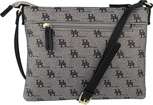 B BRENTANO Vegan Multi-Zipper Crossbody Handbag Purse with Tassel Accents - Image 3