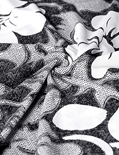 BAISHENGGT Women's Round Neck 3/4 Sleeve Buttons Floral Tunic Tops - Image 4