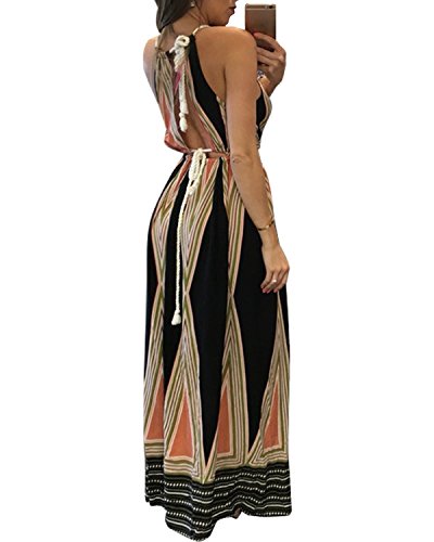 BIUBIU Women's Sexy Boho Floral Halter Summer Beach Party Split Cover Up Swimsuit Outfit Maxi Dress - Image 3