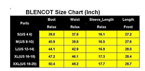 BLENCOT Womens 3/4 Bell Sleeve V Neck Lace Patchwork Blouse Casual Loose Shirt Tops - Image 3