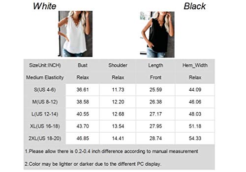 BLENCOT Women's V Neck Lace Trim Tank Tops Casual Loose Sleeveless Blouse Shirts - Image 6