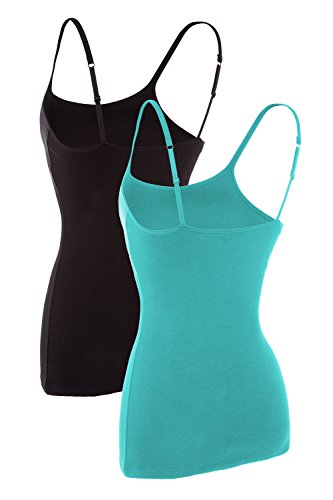 beautyin Women's Camisole with Shelf Bra Spaghetti Straps Cami Tanks - Image 3