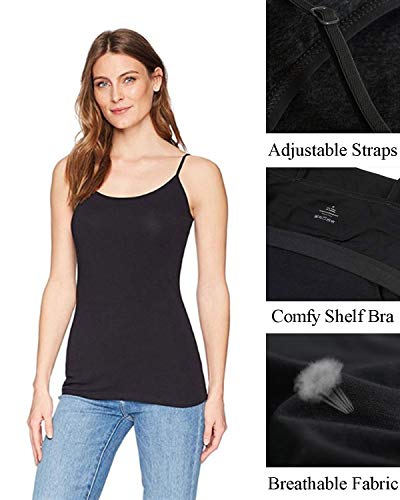 beautyin Women's Camisole with Shelf Bra Spaghetti Straps Cami Tanks - Image 4