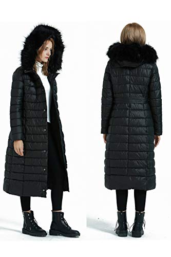 Bellivera Womens Puffer Jacket, Winter Coats for Women Fashion Long Hooded Padded Bubble Coat with Faux Fur Collar - Image 3