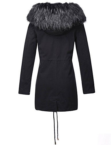 Bellivera Women Twill Parka Jacket, Winter Fashion Warm Long Hood Coat with Faux Fur Collar - Image 3