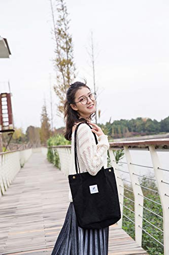 Belsmi Womens Corduroy Shoulder Tote Bag - Image 6