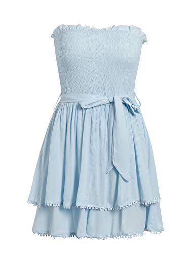 BerryGo Women's Sexy Off Shoulder Ruffle Romper Cotton Backless Short Jumpsuit - Image 5