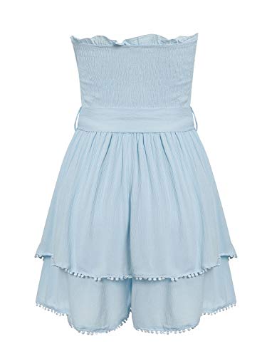 BerryGo Women's Sexy Off Shoulder Ruffle Romper Cotton Backless Short Jumpsuit - Image 6