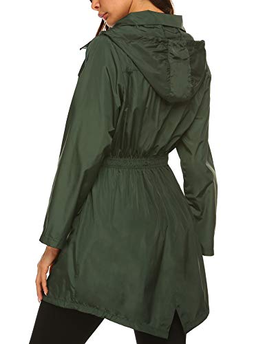 Besshopie Rain Jacket Women Lightweight Packable Waterproof Hooded Long Raincoat Outdoor S-XXL - Image 7