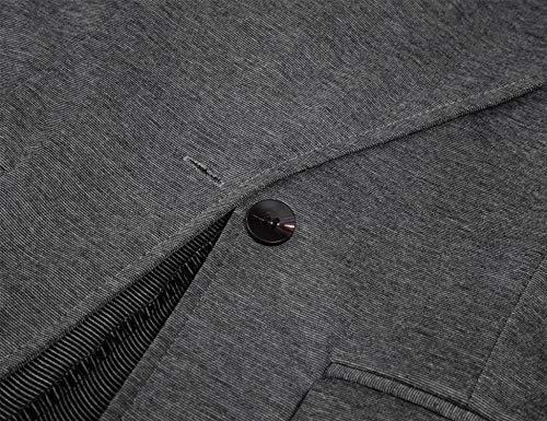 Bloggerlove Womens Petite Jacket Suit Slim Fit Cotton Work Office Blazer Pockets Professional Cardigan Grey S - Image 5