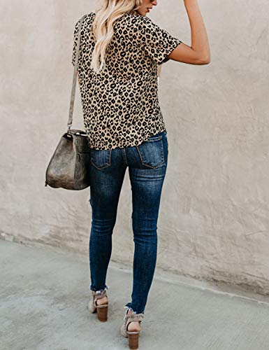 Blooming Jelly Womens Leopard Print Tops Short Sleeve Round Neck Casual T Shirts Tees - Image 5