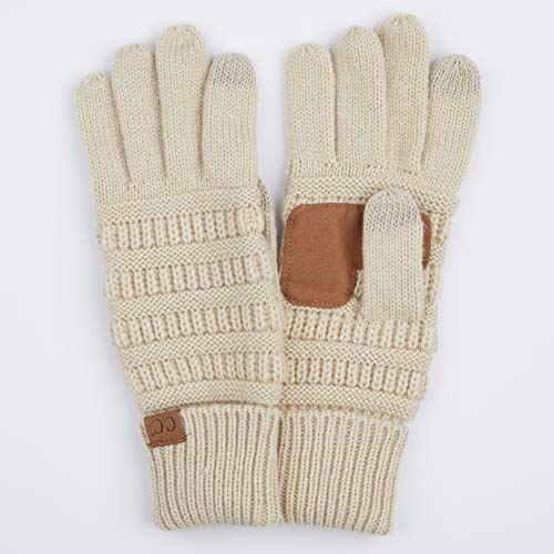 C.C Women Solid Ribbed Glove with Smart Tips (G-20)(G-33) - Image 3