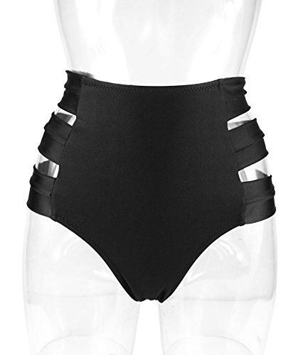 COCOSHIP Women's High Waist Side Straps Bikini Bottom Scrunch Butt Ruched Brief - Image 3