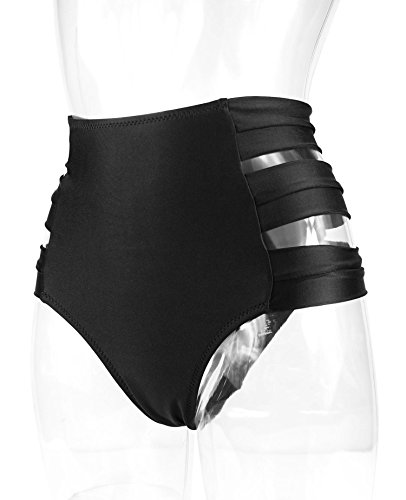 COCOSHIP Women's High Waist Side Straps Bikini Bottom Scrunch Butt Ruched Brief - Image 4