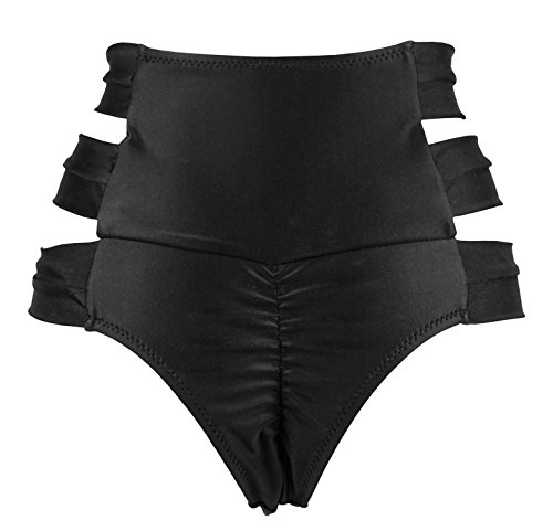COCOSHIP Women's High Waist Side Straps Bikini Bottom Scrunch Butt Ruched Brief - Image 5