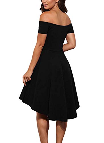 CUQY Womens Off The Shoulder High Low Hem Cocktail Skater Wedding Party Teen Formal Dresses (FBA) - Image 3