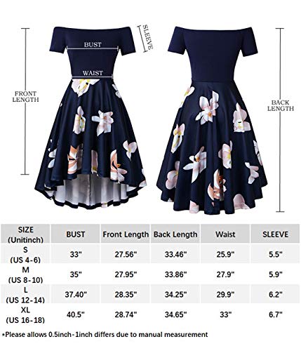 CUQY Womens Off The Shoulder High Low Hem Cocktail Skater Wedding Party Teen Formal Dresses (FBA) - Image 5