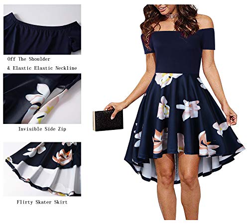 CUQY Womens Off The Shoulder High Low Hem Cocktail Skater Wedding Party Teen Formal Dresses (FBA) - Image 8