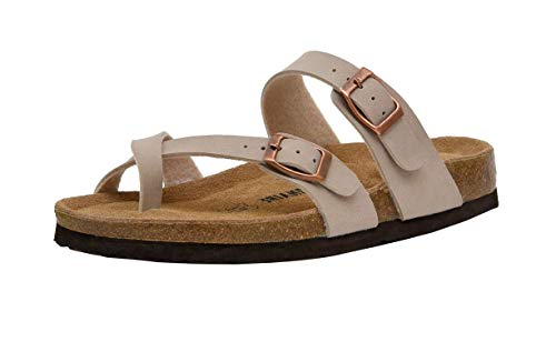 CUSHIONAIRE Women's Luna Cork footbed Sandal with +Comfort