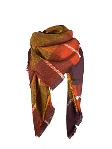 Century Star Womens Winter Scarf Fall Plaid Scarf Knit Oversized Large Triangle Scarf for Women Warm Shawl Wrap - Image 3