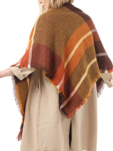 Century Star Womens Winter Scarf Fall Plaid Scarf Knit Oversized Large Triangle Scarf for Women Warm Shawl Wrap - Image 8