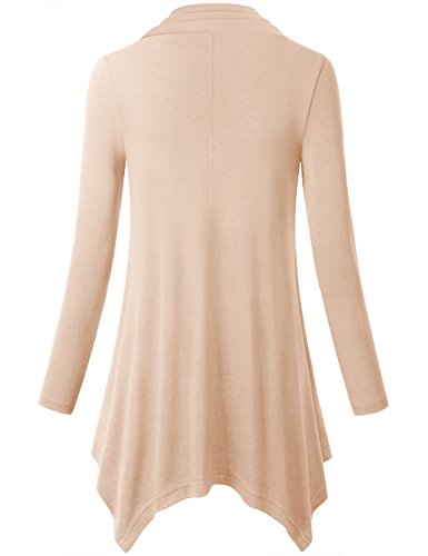 Cestyle Womens Fall Long Sleeve Cowl Neck Asymmetrical Hemline Flowy Tunic Top - Image 3
