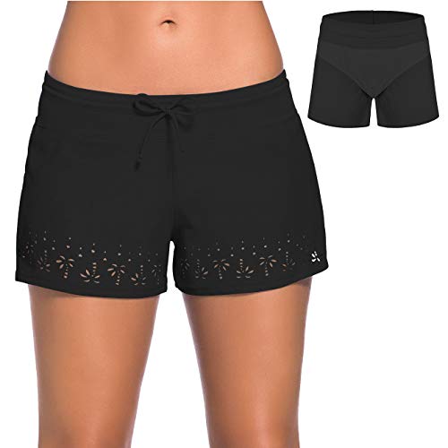 ChinFun Women's Board Shorts Swimswear Bottoms Tankini Swim Bathing Briefs Swimsuit Boardshorts Beach Trunks with Liner